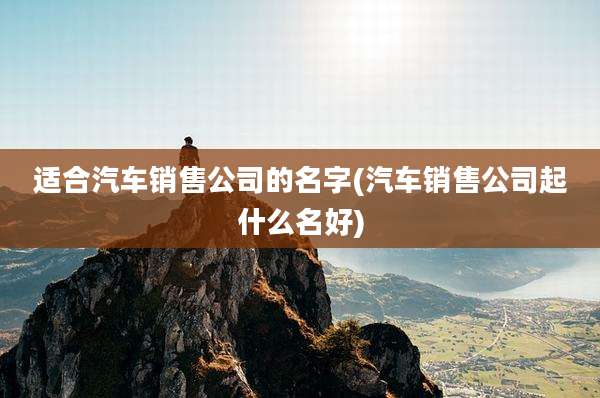 适合汽车销售公司的名字(汽车销售公司起什么名好)