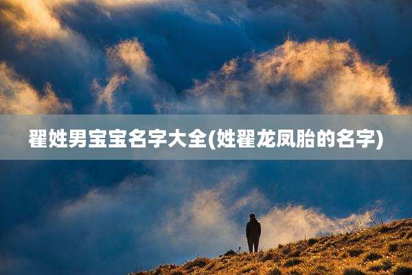 翟姓男宝宝名字大全(姓翟龙凤胎的名字)