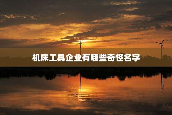 机床工具企业有哪些奇怪名字