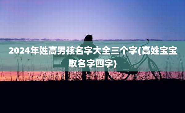 2024年姓高男孩名字大全三个字(高姓宝宝取名字四字)