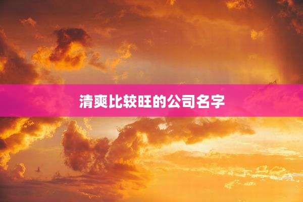 清爽比较旺的公司名字