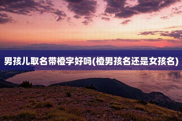 男孩儿取名带橙字好吗(橙男孩名还是女孩名)