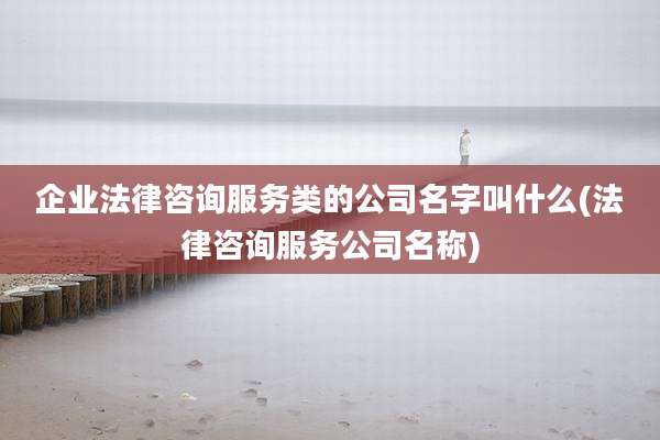 企业法律咨询服务类的公司名字叫什么(法律咨询服务公司名称)