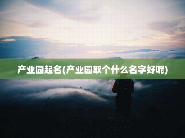 产业园起名(产业园取个什么名字好呢)