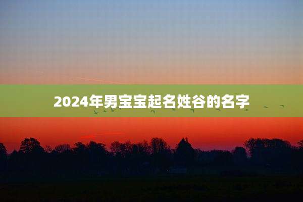 2024年男宝宝起名姓谷的名字