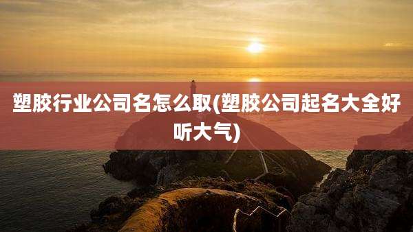 塑胶行业公司名怎么取(塑胶公司起名大全好听大气)