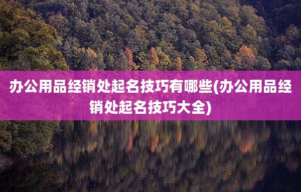 办公用品经销处起名技巧有哪些(办公用品经销处起名技巧大全)