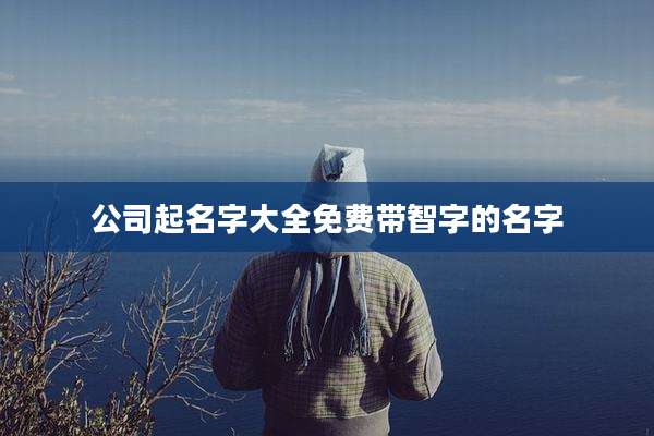 公司起名字大全免费带智字的名字