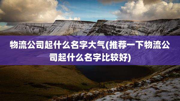 物流公司起什么名字大气(推荐一下物流公司起什么名字比较好)