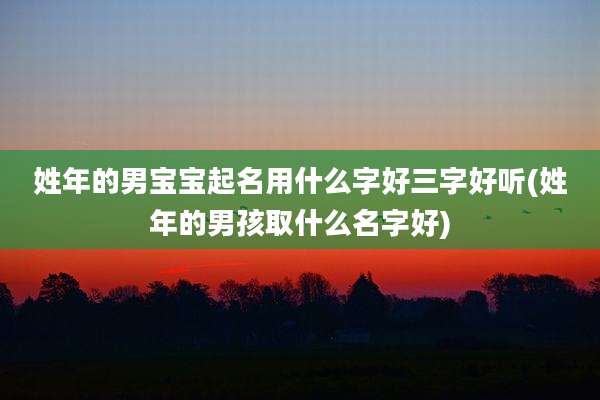 姓年的男宝宝起名用什么字好三字好听(姓年的男孩取什么名字好)