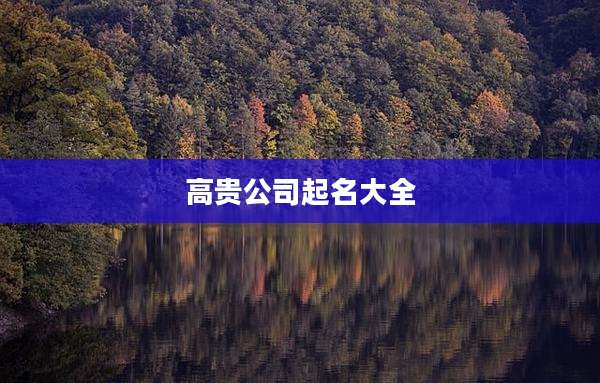 高贵公司起名大全