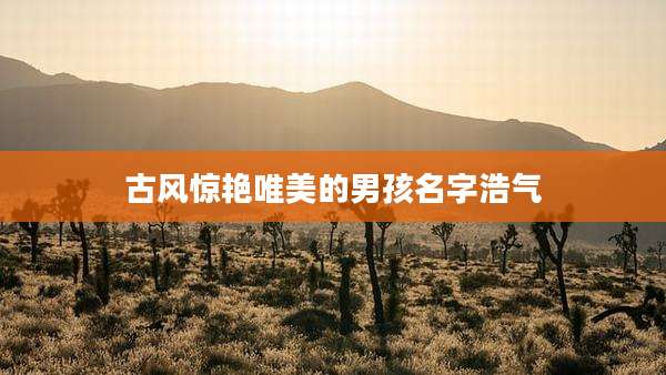古风惊艳唯美的男孩名字浩气