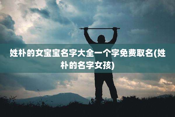 姓朴的女宝宝名字大全一个字免费取名(姓朴的名字女孩)