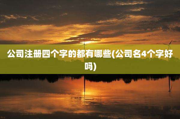 公司注册四个字的都有哪些(公司名4个字好吗)