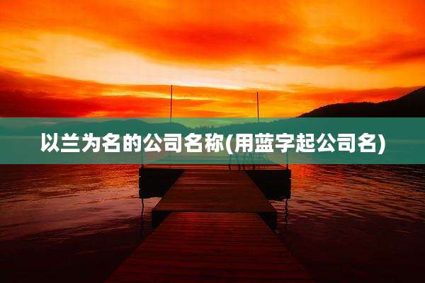 以兰为名的公司名称(用蓝字起公司名)