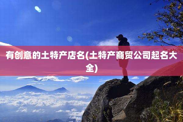 有创意的土特产店名(土特产商贸公司起名大全)