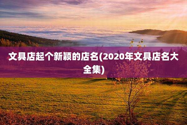 文具店起个新颖的店名(2020年文具店名大全集)