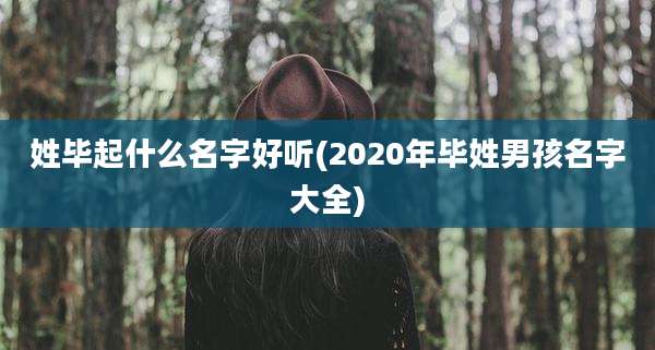 姓毕起什么名字好听(2020年毕姓男孩名字大全)