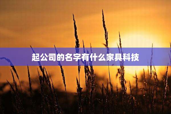 起公司的名字有什么家具科技