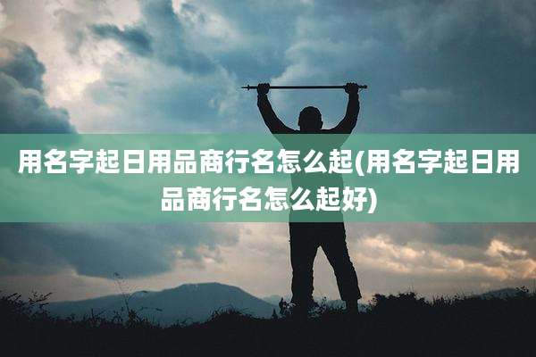 用名字起日用品商行名怎么起(用名字起日用品商行名怎么起好)