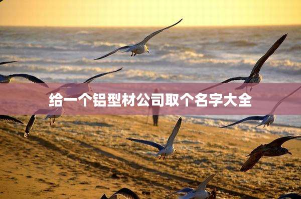 给一个铝型材公司取个名字大全