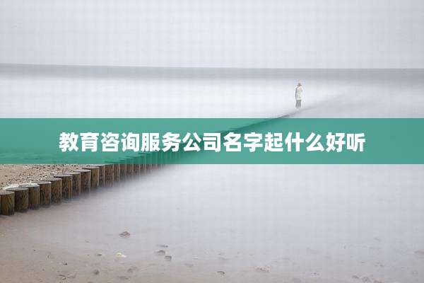 教育咨询服务公司名字起什么好听