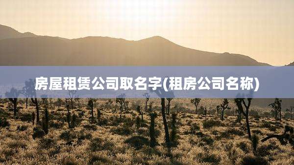 房屋租赁公司取名字(租房公司名称)