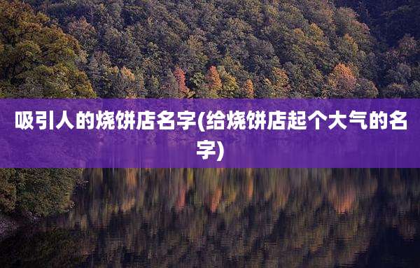 吸引人的烧饼店名字(给烧饼店起个大气的名字)