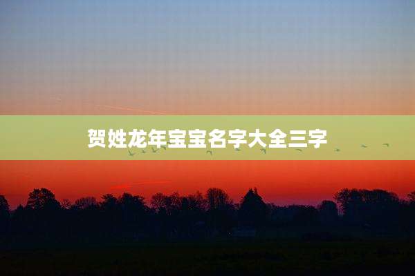 贺姓龙年宝宝名字大全三字