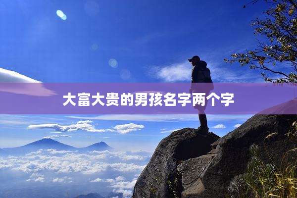大富大贵的男孩名字两个字