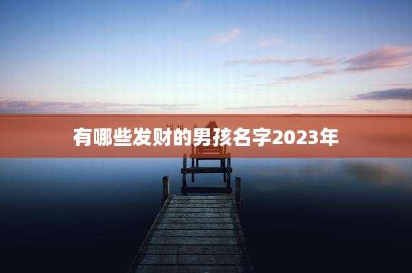 有哪些发财的男孩名字2023年