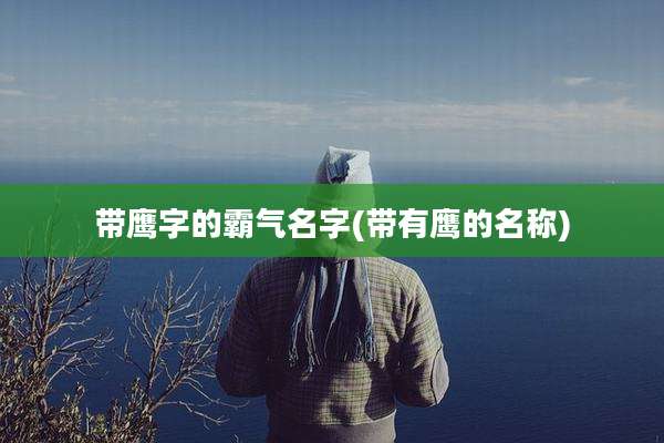 带鹰字的霸气名字(带有鹰的名称)