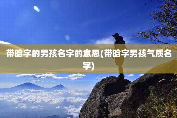 带晗字的男孩名字的意思(带晗字男孩气质名字)