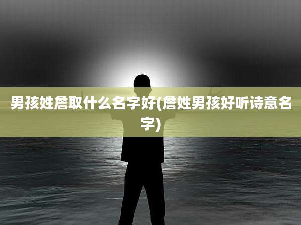 男孩姓詹取什么名字好(詹姓男孩好听诗意名字)