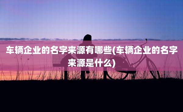 车辆企业的名字来源有哪些(车辆企业的名字来源是什么)