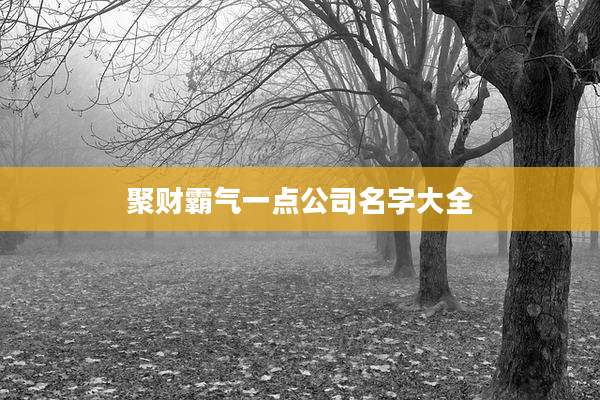 聚财霸气一点公司名字大全