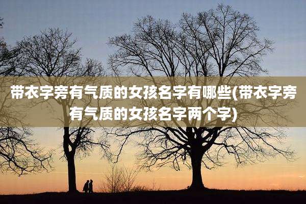带衣字旁有气质的女孩名字有哪些(带衣字旁有气质的女孩名字两个字)