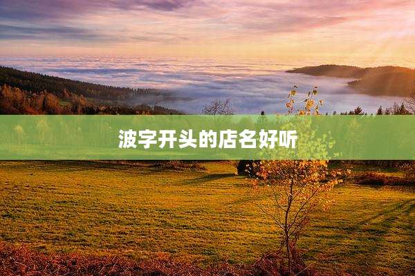 波字开头的店名好听