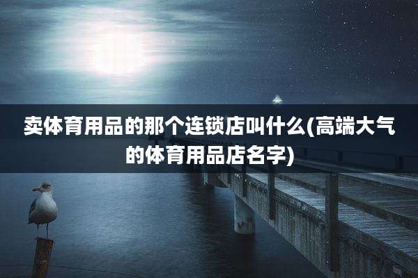 卖体育用品的那个连锁店叫什么(高端大气的体育用品店名字)