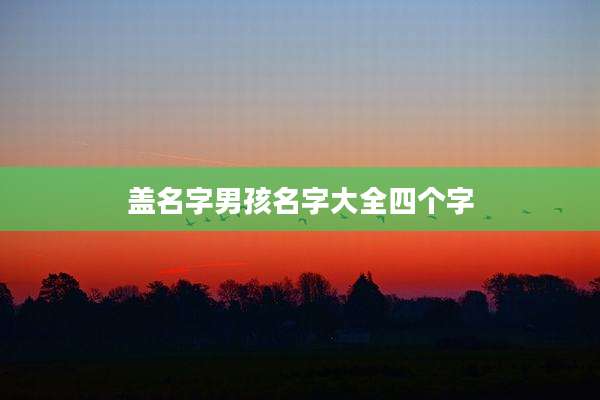 盖名字男孩名字大全四个字