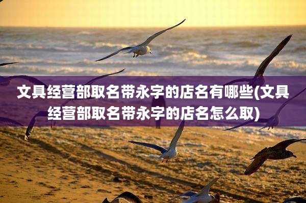 文具经营部取名带永字的店名有哪些(文具经营部取名带永字的店名怎么取)