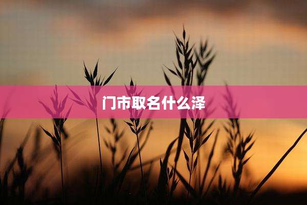 门市取名什么泽