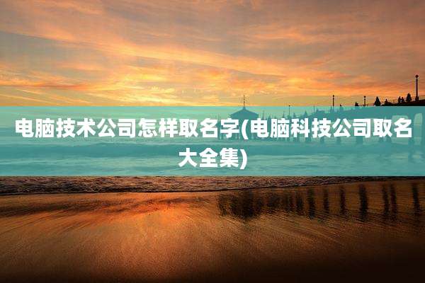 电脑技术公司怎样取名字(电脑科技公司取名大全集)