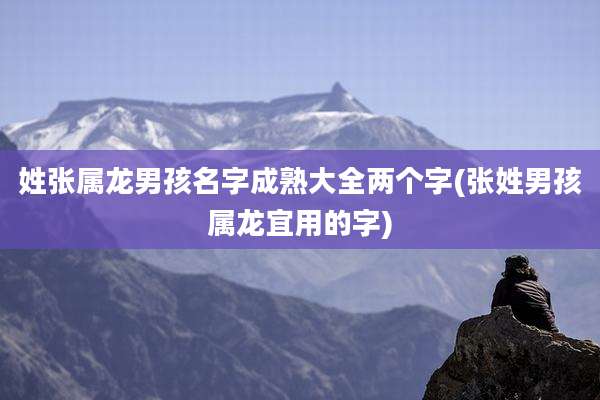 姓张属龙男孩名字成熟大全两个字(张姓男孩属龙宜用的字)