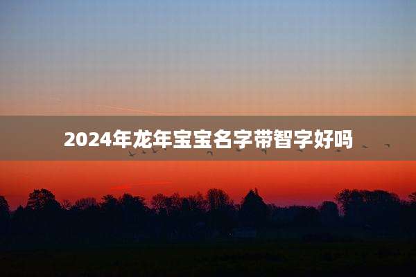 2024年龙年宝宝名字带智字好吗