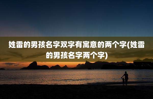 姓雷的男孩名字双字有寓意的两个字(姓雷的男孩名字两个字)