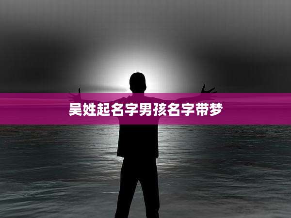 吴姓起名字男孩名字带梦