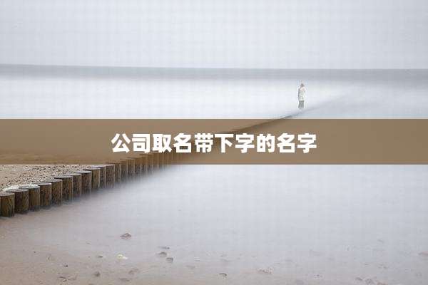 公司取名带下字的名字