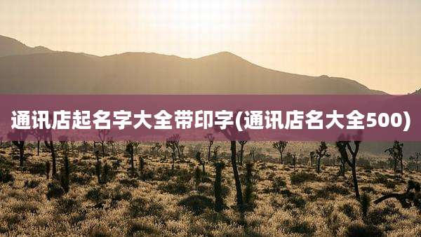 通讯店起名字大全带印字(通讯店名大全500)