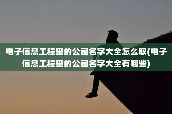 电子信息工程里的公司名字大全怎么取(电子信息工程里的公司名字大全有哪些)